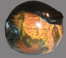 airbrushed motorcycle helmet