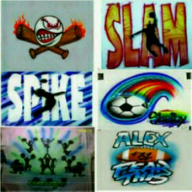 sports related airbrushed designs for t-shirts