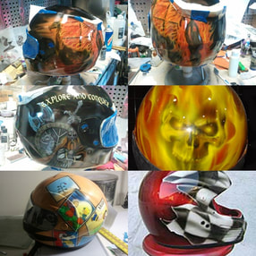 Airbrushed Motorcycle helmets